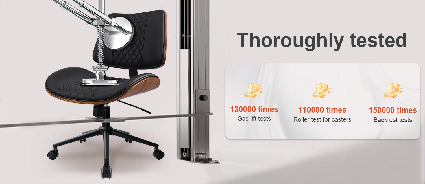 Durrafy Walnuss-Bürostuhl, ergonomischer Netz-Computerstuhl mit Lendenwirbelstütze für Home-Office-Arbeitsplatz, bequemer Drehstuhl – Detail 4