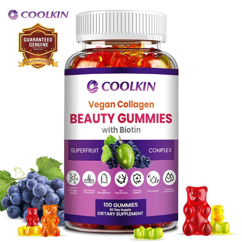 

Beauty Gummies - with Biotin, Resveratrol - for Skin,Nails and Hair Health, Anti-aging