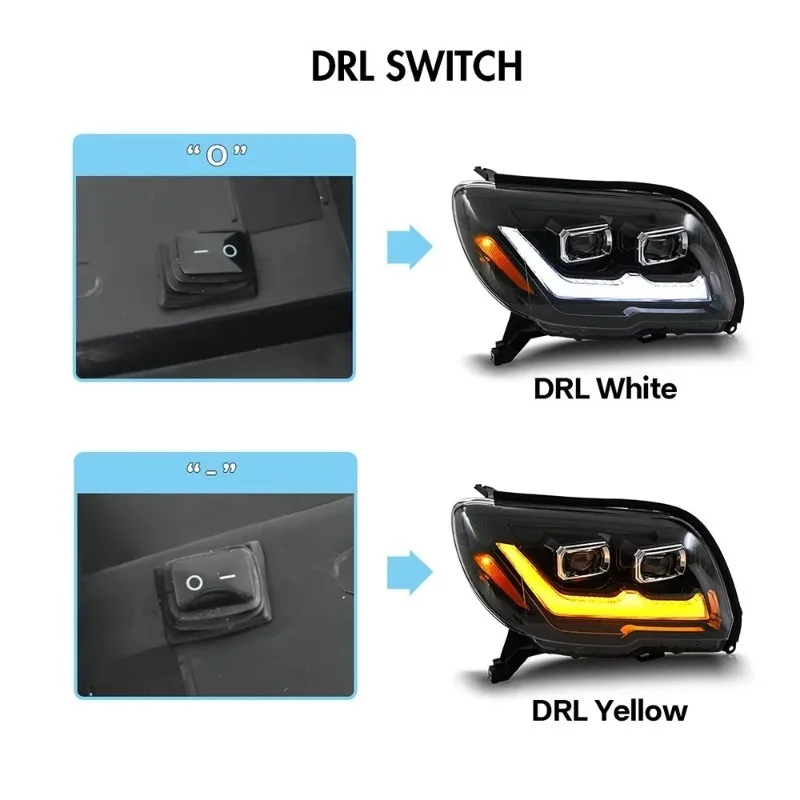 New Replacement LED Double Projector Headlights Led Headlamps for 4th GEN 2003-2009 toyota 4runner Hilux Surf - view 4