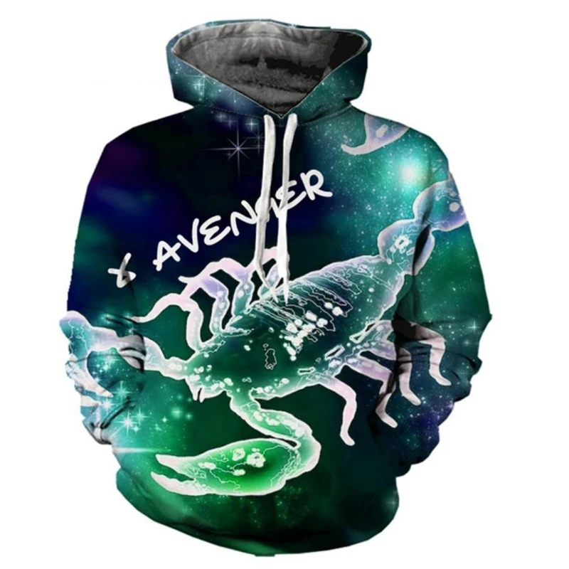 Scorpio 3D Printed Men's Sweatshirt Street Personality Casual Hoodie Long Sleeve Autumn 2024 Novelty Fashion Sweatshirts Clothes