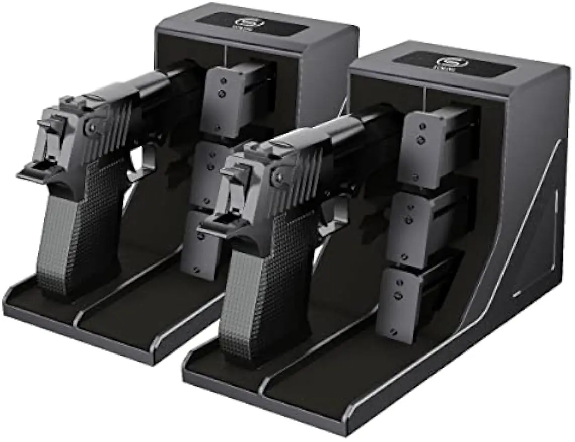 

Универсальная стойка для пистолетов с держателем для журналов для безопасного хранения пистолетов, подходит для большинства пистолетов