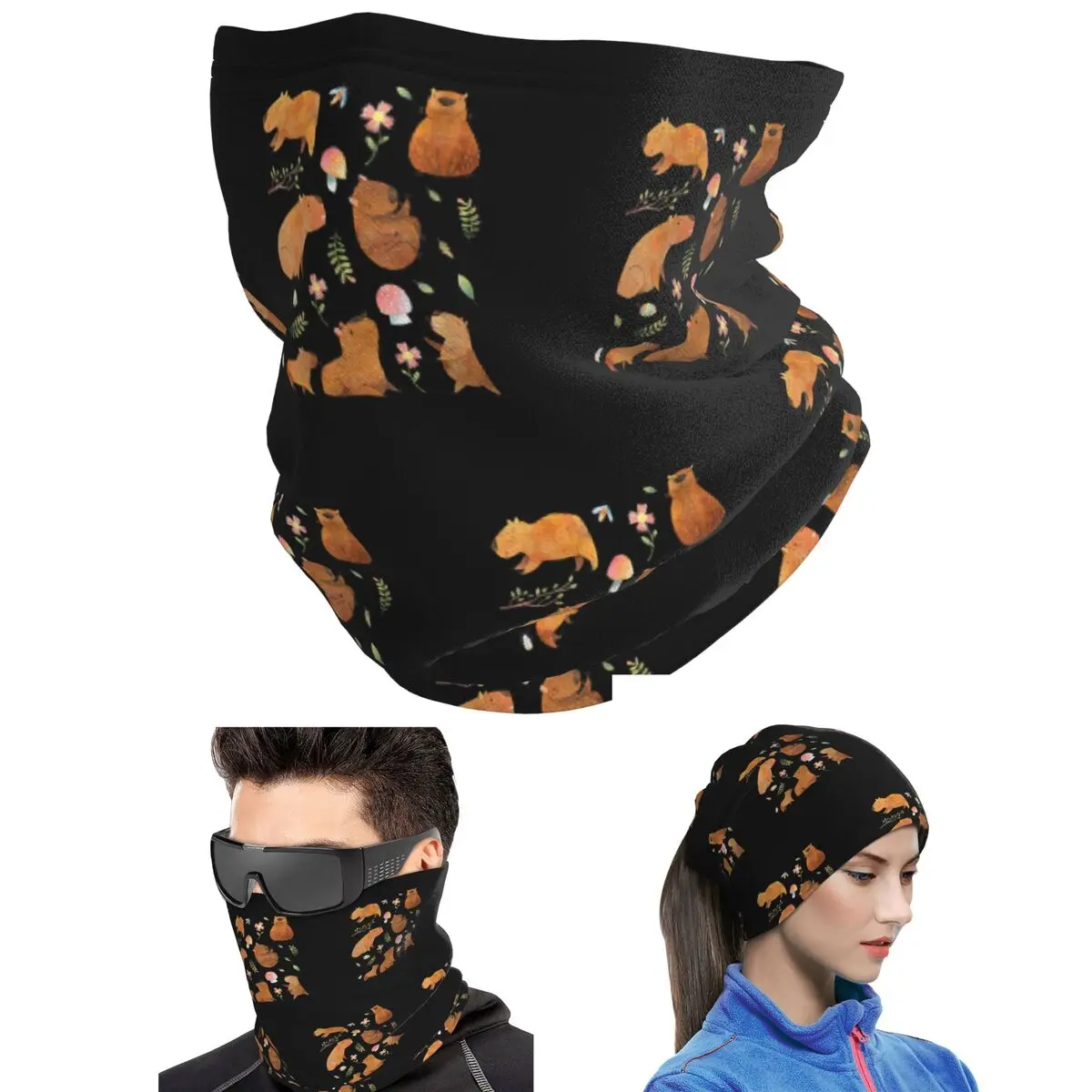 Capybara Is My Spirit Animal Bandana Neck Gaiter Printed Mask Scarf Multi-use Headband For Men Women Adult Breathable
