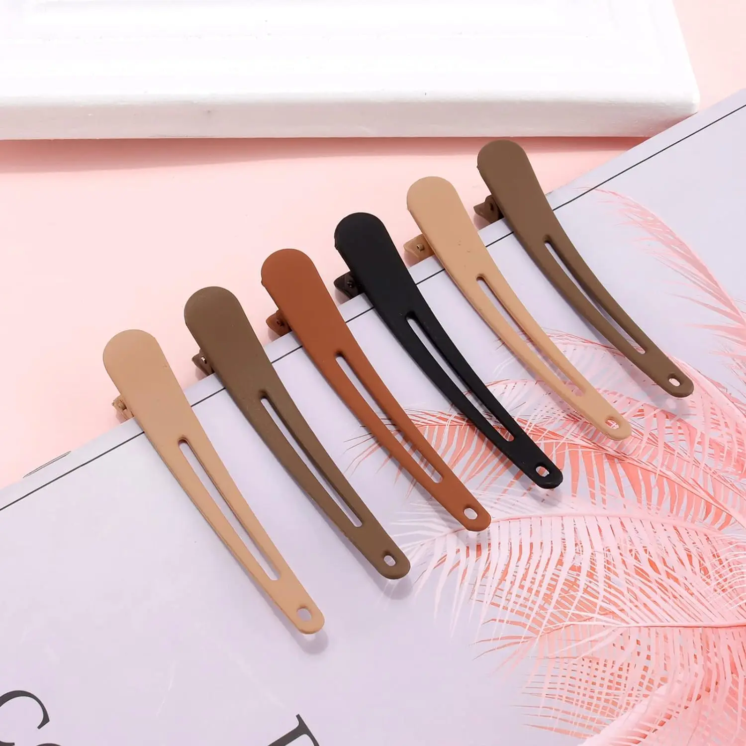 12 PCS Hair Clips for Styling Sectioning,  3.1 Inch Matte Alligator Hair Clips Hair Barrettes No Crease Duck Billed Hair Clip, H