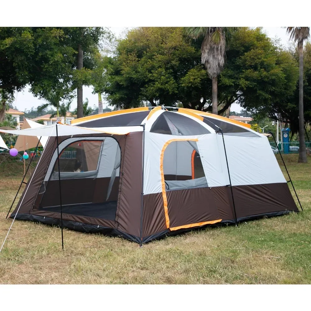 

XMSJ Camping tent, Double Layer Waterproof Outdoor Tent for 10-12-14 People, Suitable for Picnicking and Camping Awnings