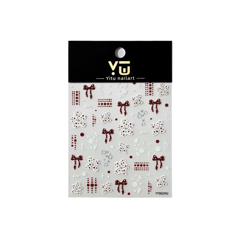 Blumen-, Polka-Dot- und Schleifen-Nagelaufkleber, selbstklebende Deko-Sticker für DIY-Maniküre, Scrapbook und Tagebuch – Detail 7