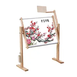 Adjustable Wood Embroidery Frame Stand Cross Stitch Rack Holder Embroidery Lap Stand Table Needlework Sewing Tools