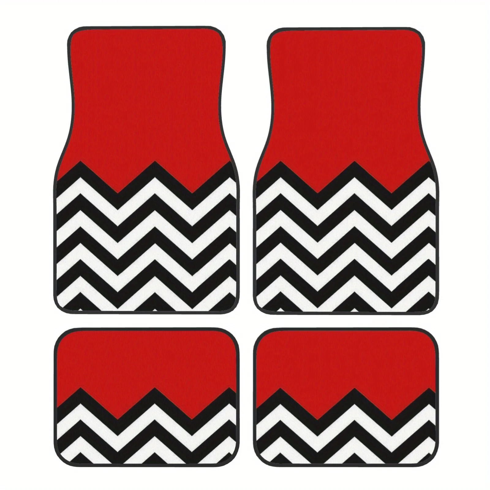 

4pcs Fashion Classic Car Floor Mats | Suitable For Sedans, SUVs, Off-Road Pickups, Vans | Polyester Fiber, Universal Fit, Perfec