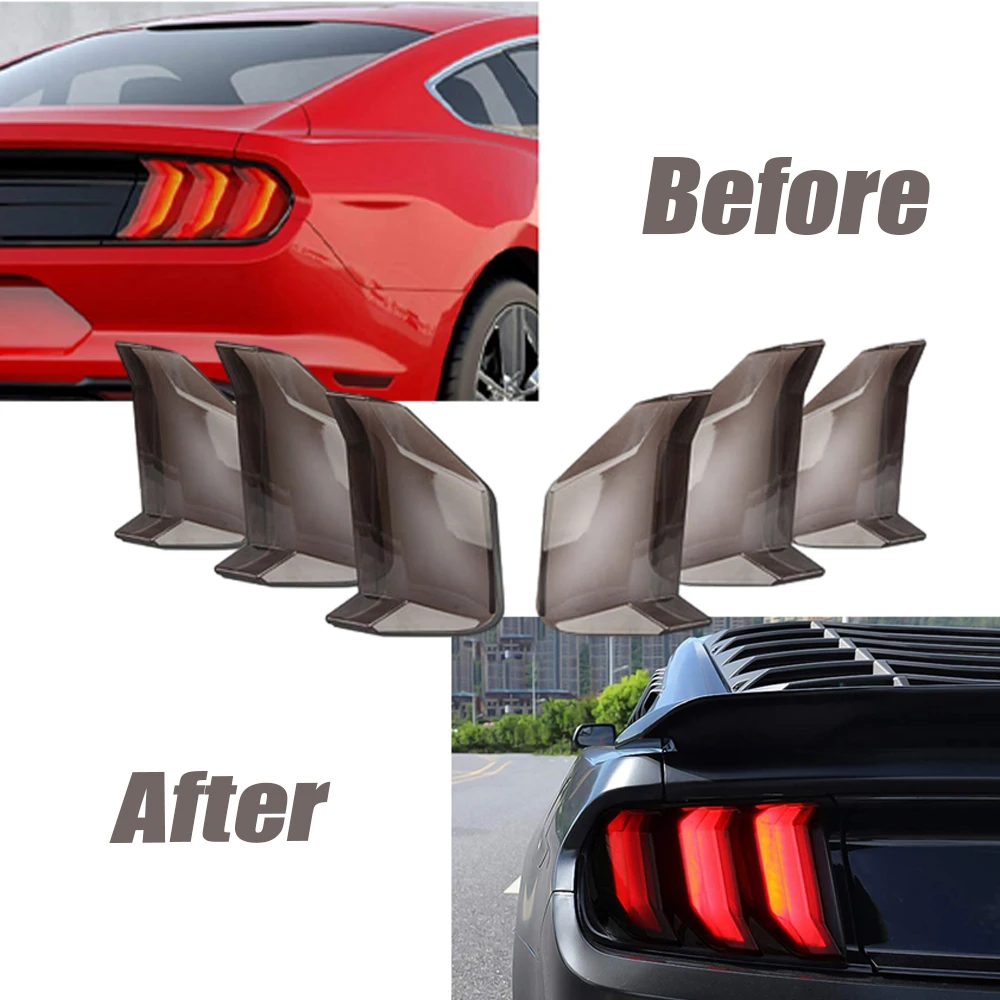 

6 шт. чехлы для задних фонарей, аксессуары для украшения задних фонарей для Ford Mustang 2018-2019