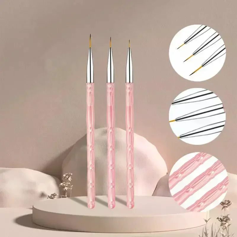 3 szt./zestaw Pędzle do zdobienia paznokci Pędzel do precyzyjnych linii do cienkich detali Pędzel do precyzyjnego rysowania Pędzel do lakieru żelowego UV Narzędzie do projektowania paznokci