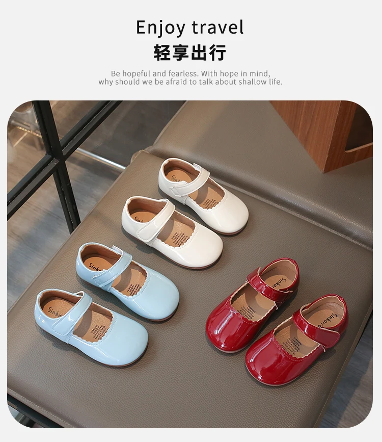 Girls Soft Bottom Multi-color Leather Spring Autumn New Baby Girl Bright Color Leather England Style Breathable Princess Shoes
