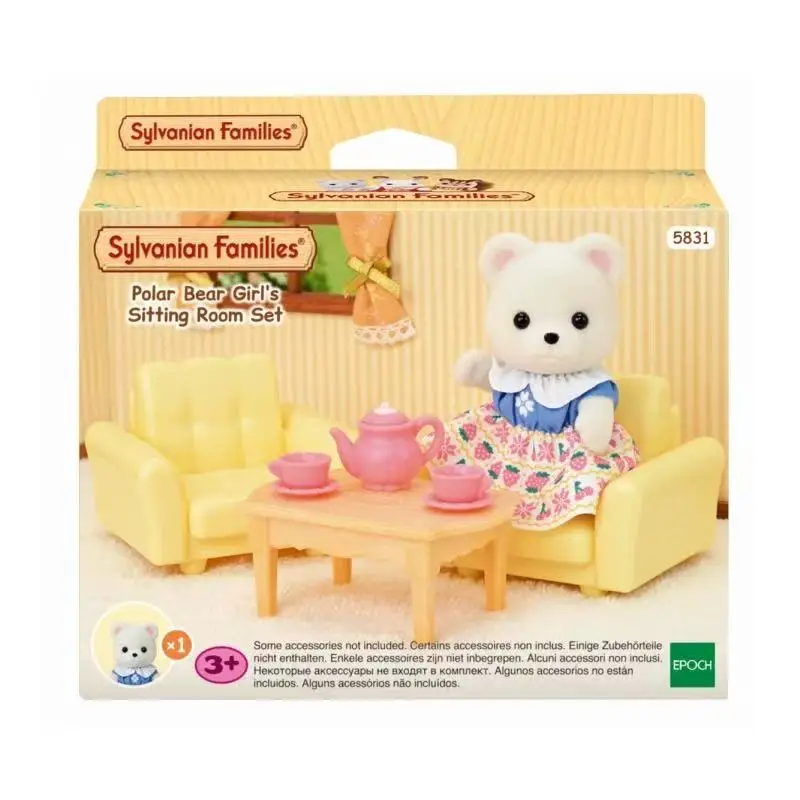 

Sylvanian Families Blind Keychain Aceessories Figures Original White Bear Sofa Kids Toys for Girls Girl Toy Kitchens Gift Sets