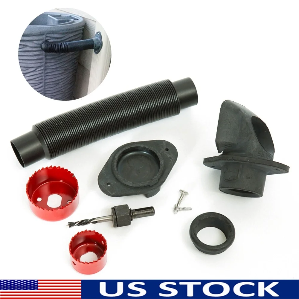 

Гибкий комплект для отвода дождевой воды, адаптер для водосточной трубы, 32-дюймовые инструменты для установки труб, аксессуары для желобов, пила с 2 отверстиями, заправочный шланг, зимняя крышка