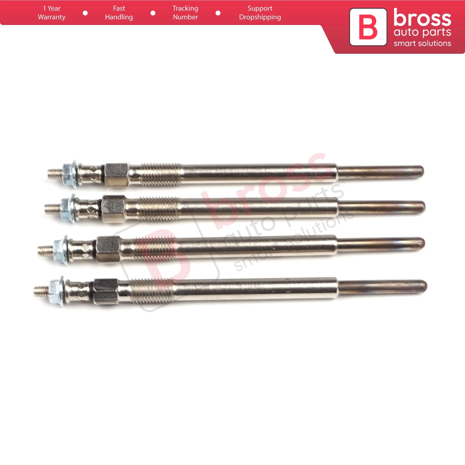 Bross Auto Parts BGP1-1 4 Pcs Heater Glow Plugs 596019, 1148105, GX4118 for Citroen Toyota Ford Peugeot Mazda Volvo Suzuki Mini