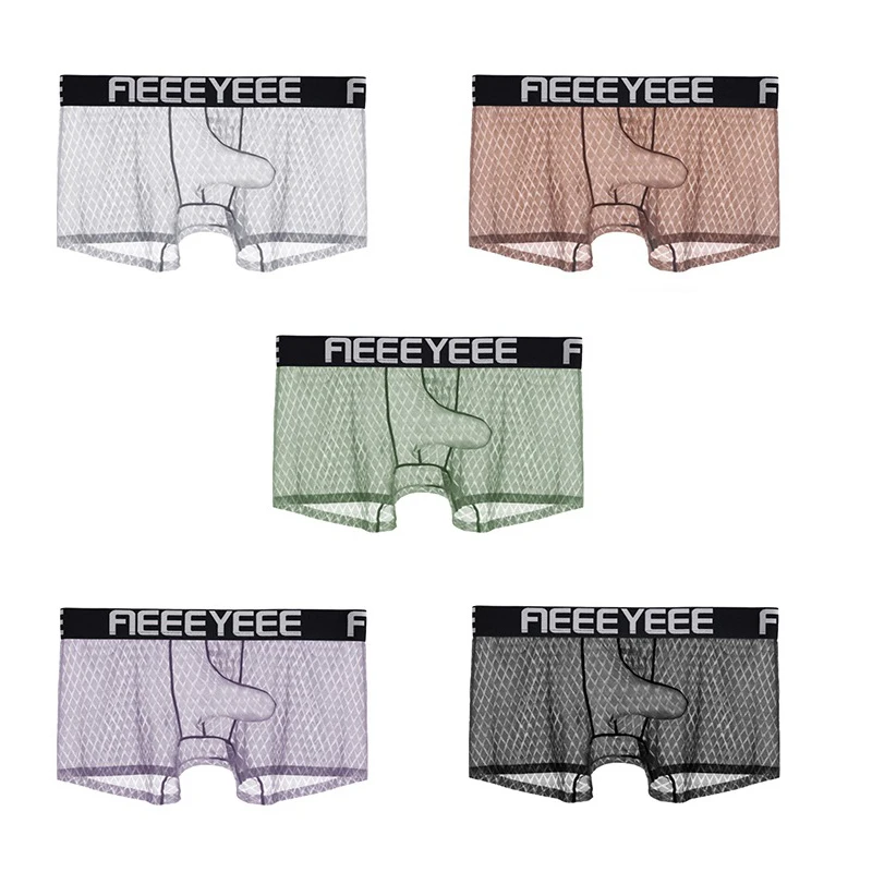 Men's underwear summer ice silk breathable boxers shorts four corner shorts