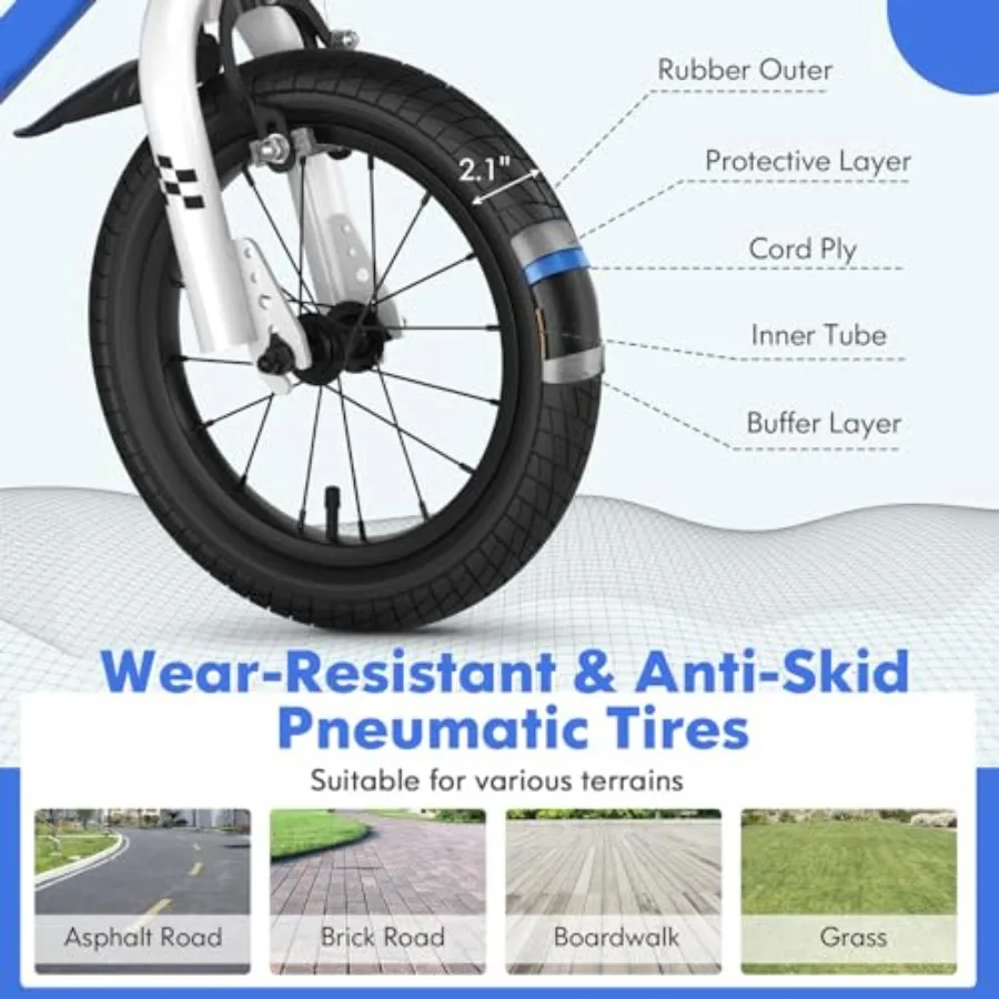 12 14 16 18 Inch Bike for Boys Girls Aged 3-8 Years Old Toddler Bicycle with Removable Training Wheels Handbrake Coaster Brake