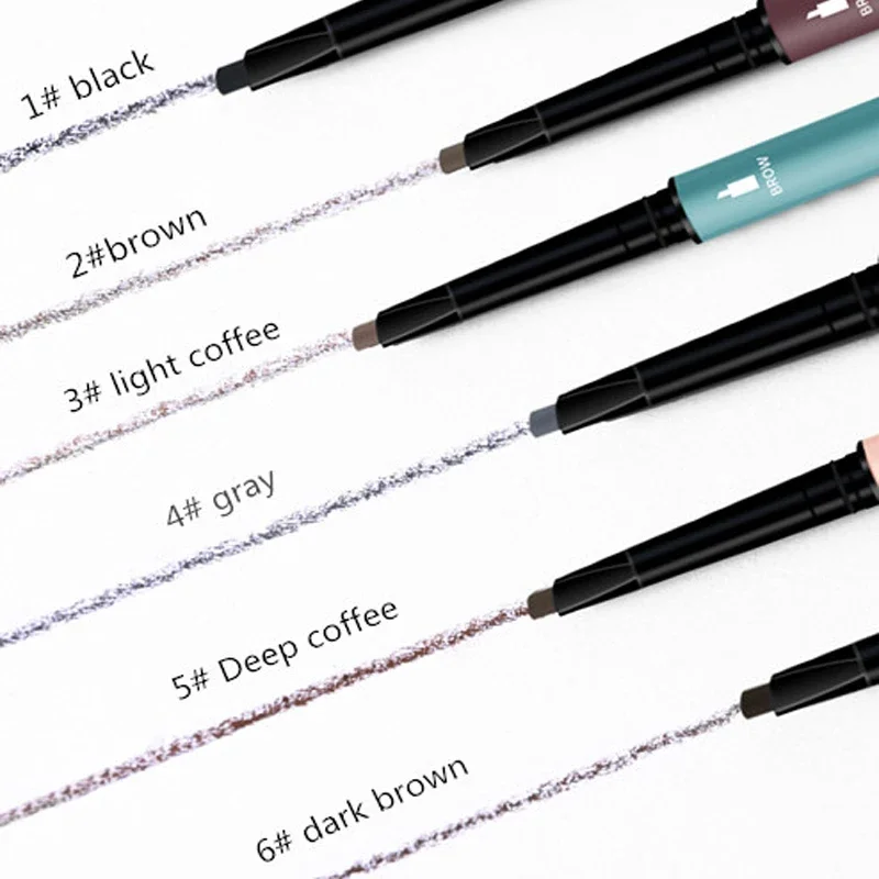 Double-headed Eyebrow Pencil Waterproof Long-lasting Sweat-proof Natural Black Brown Ultra Fine Eyebrow Pen Eye Makeup Cosmetic