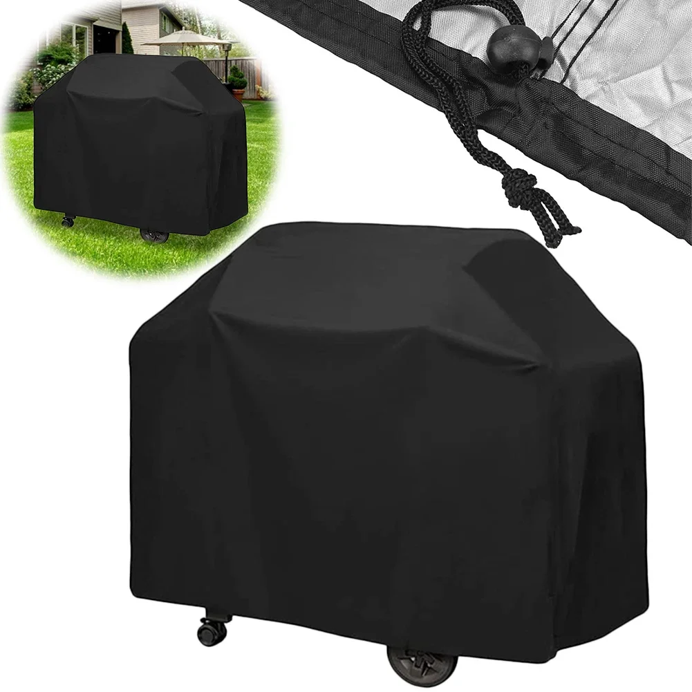 

Waterproof BBQ Cover Outdoor Barbecue Cover Heavy Duty Gas Grill Cover with Hem Drawstring Barbecue Accessories