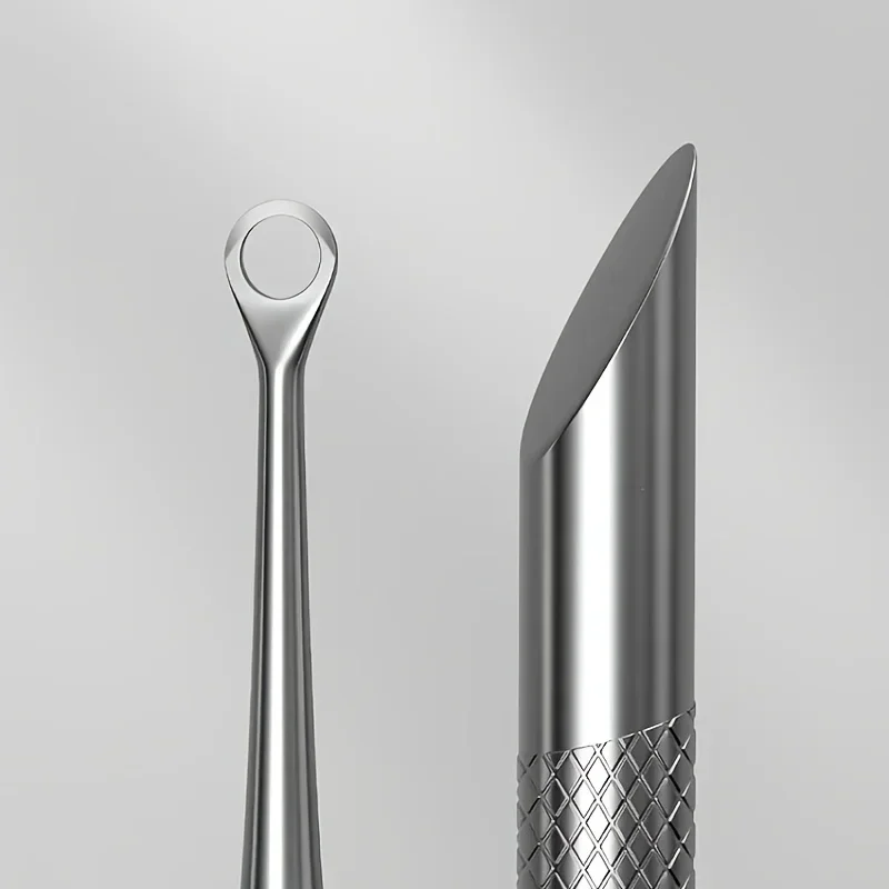 2-teiliges multifunktionales Nagelwerkzeug-Set | Professioneller Nagelhautentferner, doppelseitige Nagelfeile zum Entfernen von abgestorbener Haut und Nagelhaut – Detail 5
