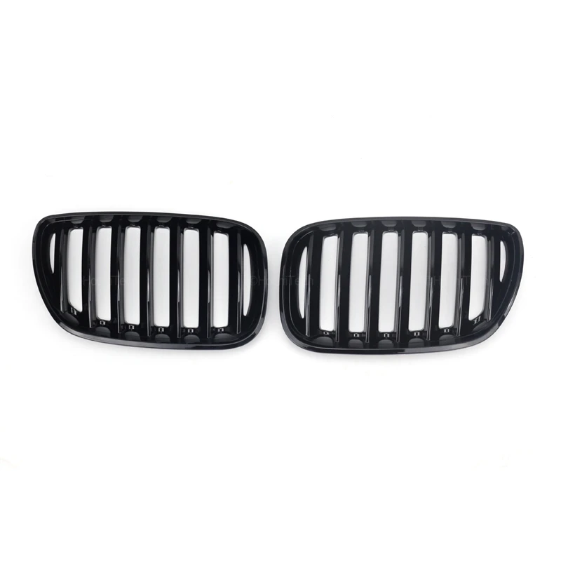 2Pcs Car Style Gloss Black Front Kidney Slat Grill Grille for BMW X5 E53 LCI 2004 2005 2006 Car Accessories