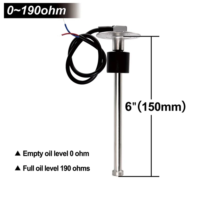 Emption!Oil Float 0-190 Ohms Fuel Level Sensor For Auto Car Boat Water Tank Level Indicato Fuel Level Gauge 150Mm