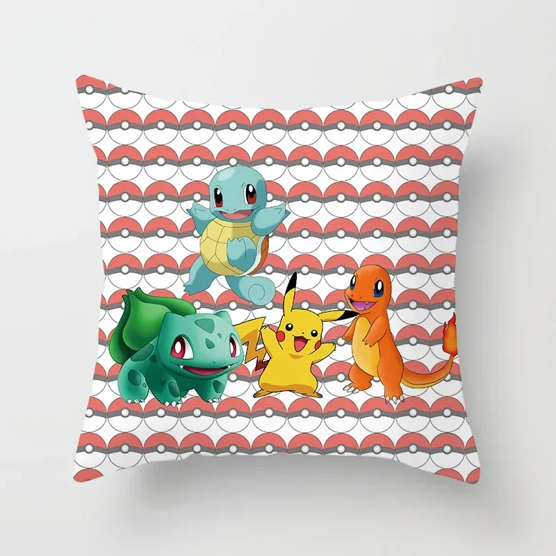 Anime Pokemon Pikachu Kissenbezüge Deko-Spielzeug für Zuhause Büro Sofa Cartoon Charizard Actionfigur Quadratische Kissenhüllen Spielzeug Geschenk