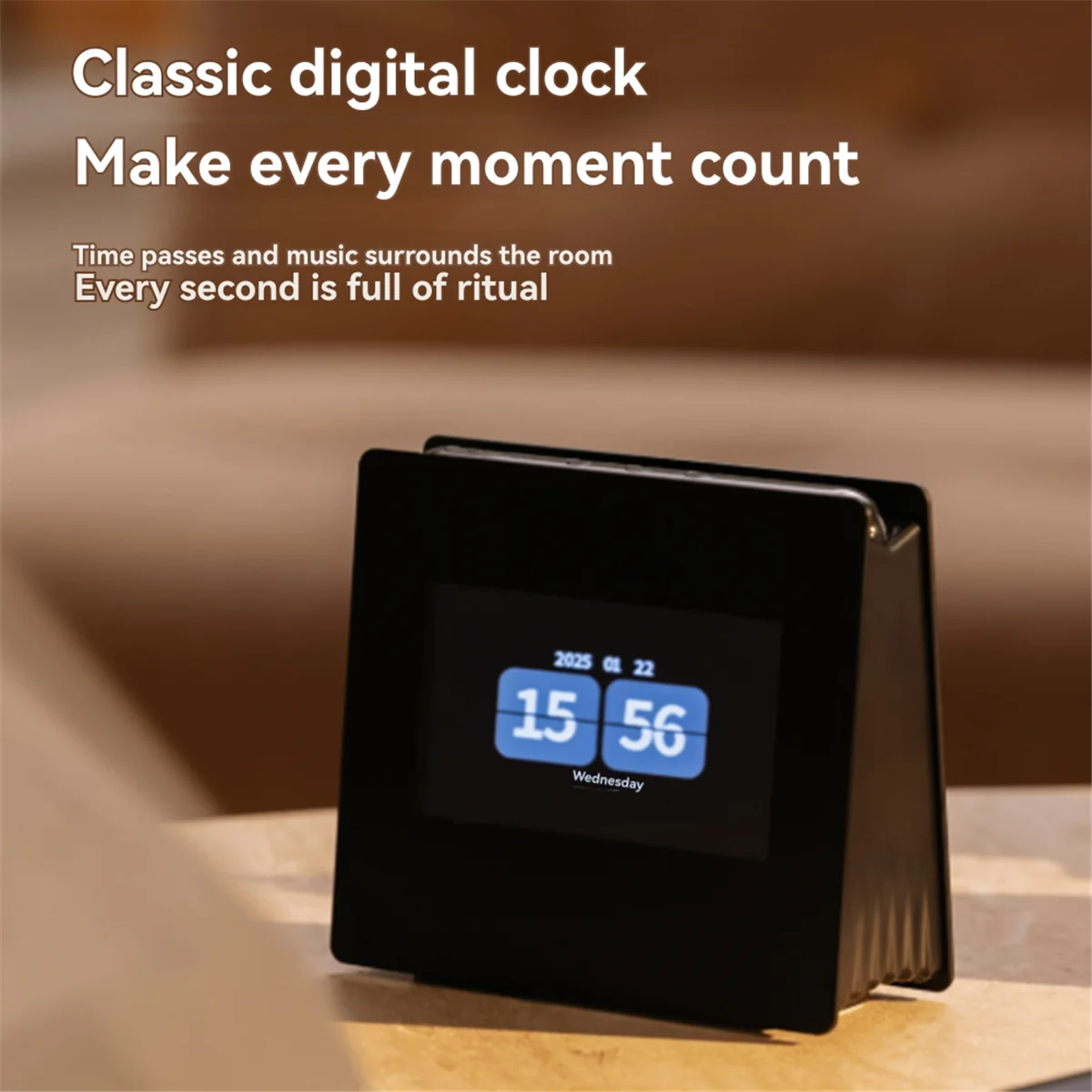 ลําโพงบลูทูธ ABXHH พร้อมเสียงสีขาวหน้าจอความละเอียดสูงนาฬิกาซับวูฟเฟอร์เครื่องเล่นเพลง 360 °   เสียงรอบทิศทางสเตอริโอ