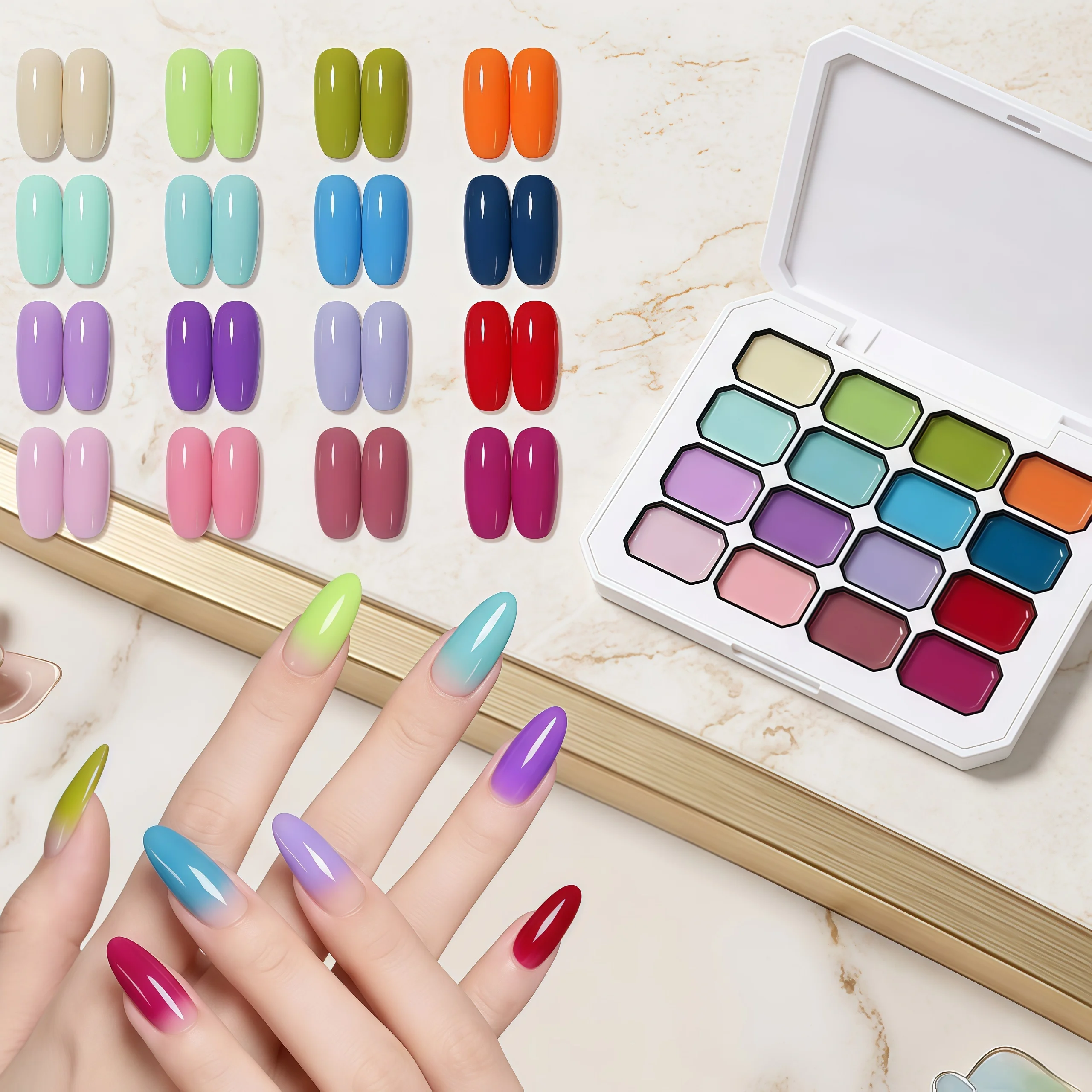 16-Color Macaron Solid Gel Nail Polish, UV/LED Nail Polish, Long Lasting Nail Salon DIY Y2K Summer Popular