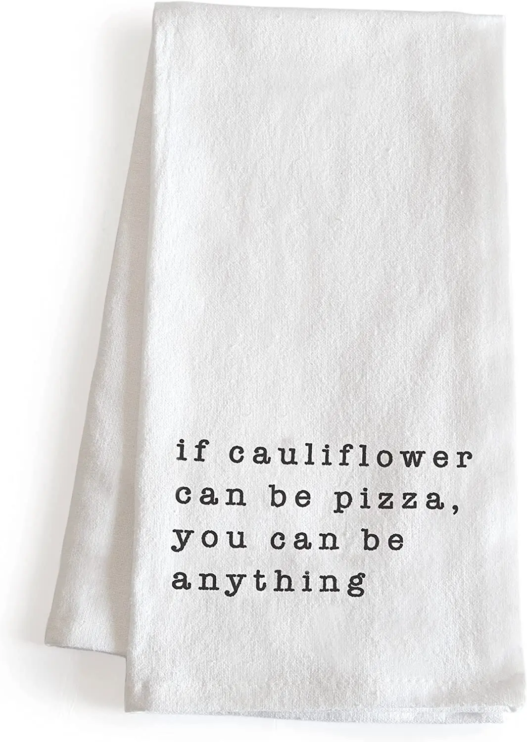 If Cauliflower Can Be Pizza Funny Kitchen Towel with Saying 18x24 Inch, Kitchen Funny Dish Towel, Funny Saying Kitchen Towel