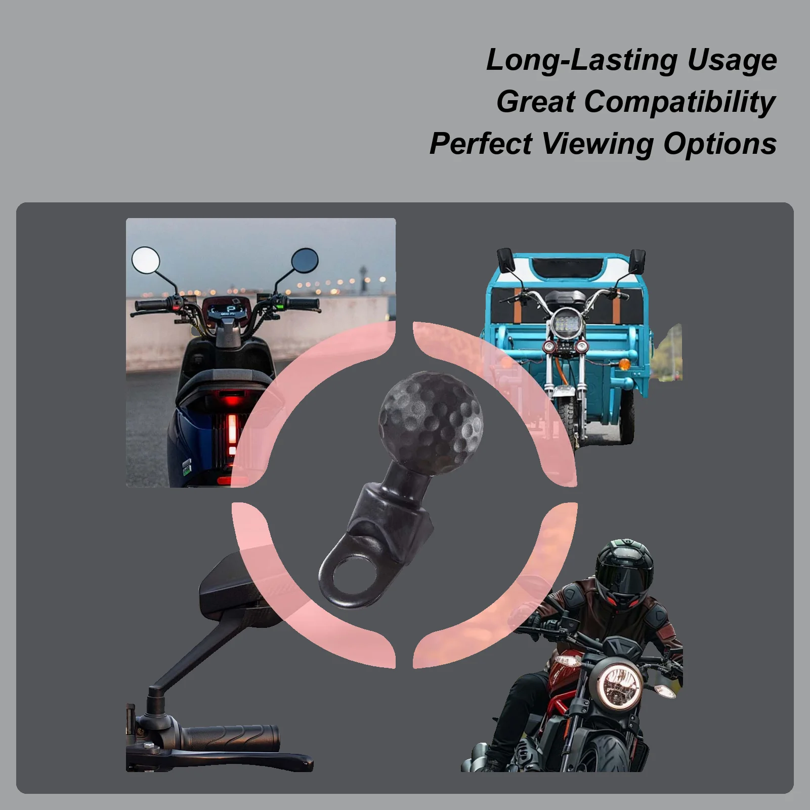 Angled Head Adapter Ball Base Angled Shock Absorbing Sturdy Alloy Ball Base Motorcycle Phone Holder Cycling Accessories for Bike