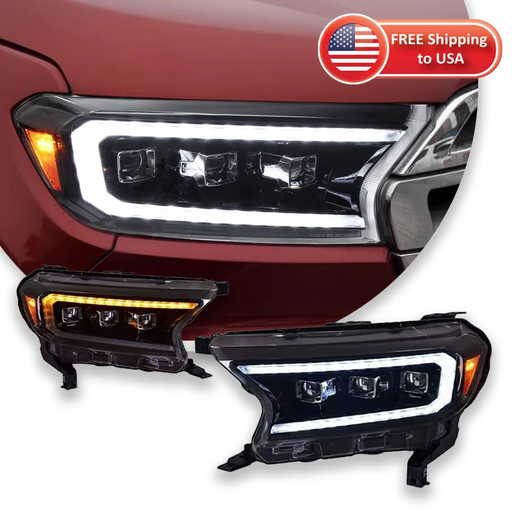 TYPY Car Lights For ord Ranger T6 Headlight 2016-2021 LED Projetor head Lamp Daytime Running Light Automotive Accessories