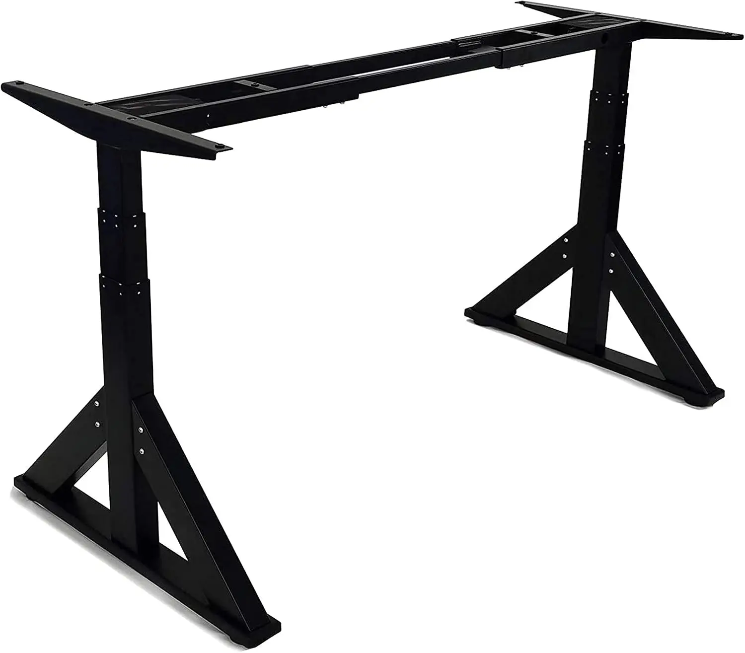 VJ205 Electric Height Adjustable Sitting Standing Desk Frame Sit Stand - Dual Motors 3 Stages Motorized Desk Base Only, Black