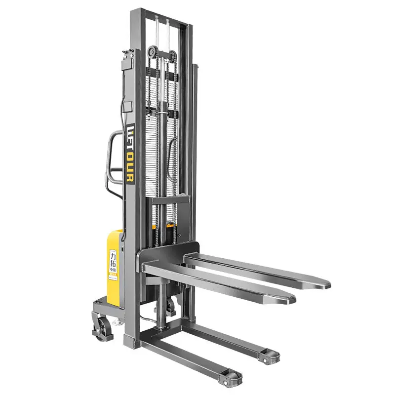LMM semi-electric stacker 1 ton 2 tons electric forklift small hydraulic lift