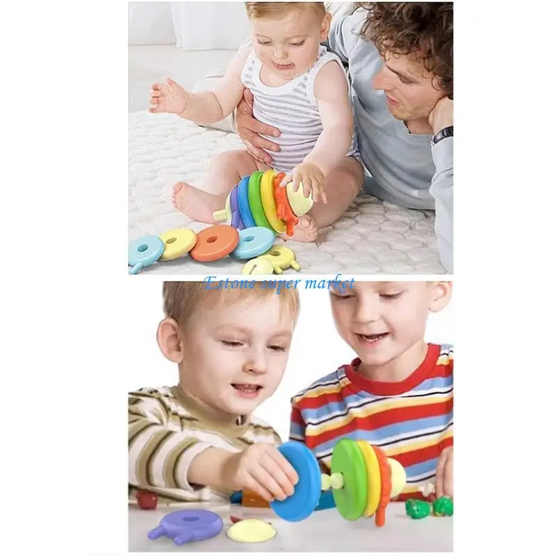 

090B Colorful Animal Rainbow Stacker Toy For Kids Encouraging Interactive Play And Building Essential Motor Skills