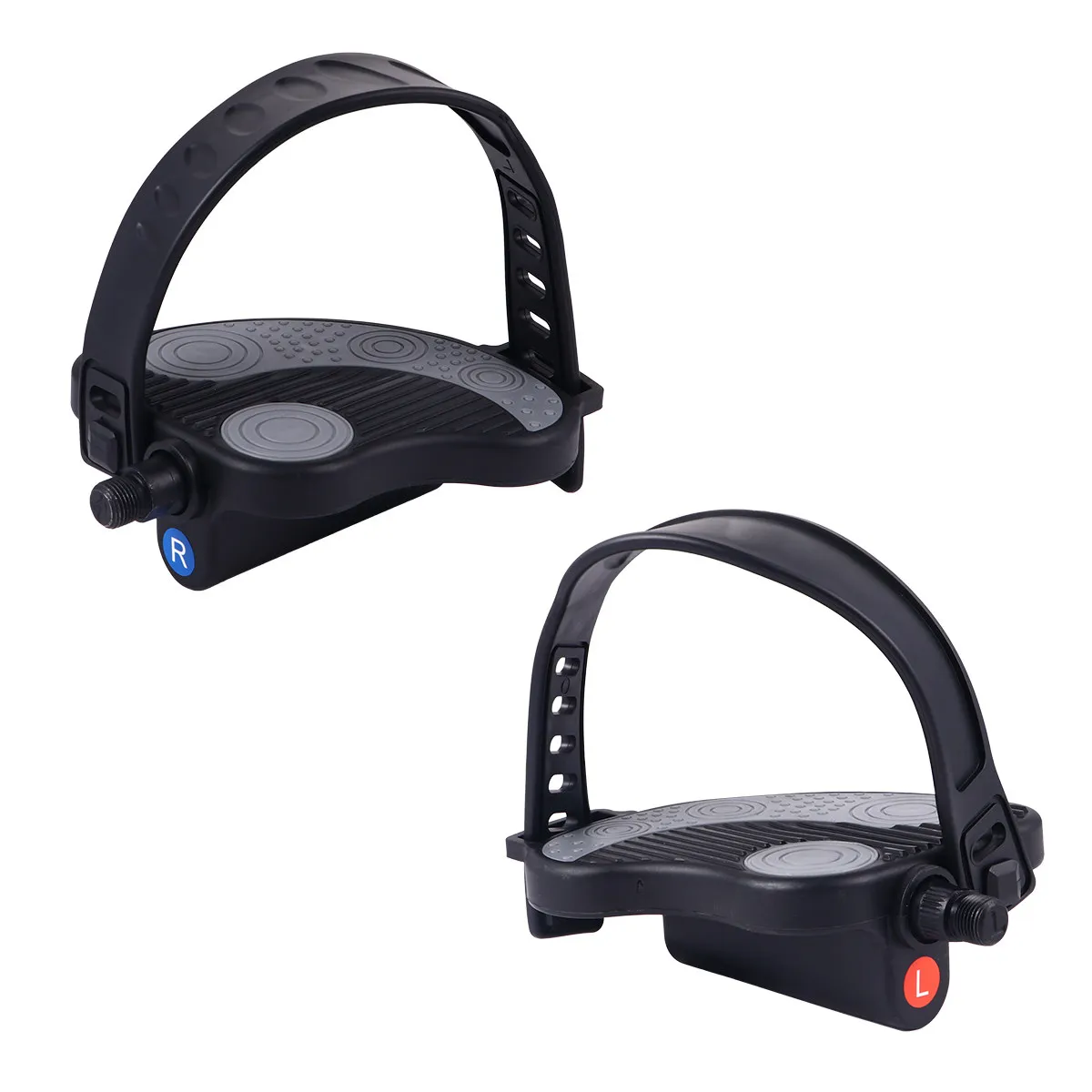 

1Pair Bike Pedals Non-Skid Platform Pedals Adjustable Strap for Exercise Mountain Road Bike Efficient Long Ride Comfort