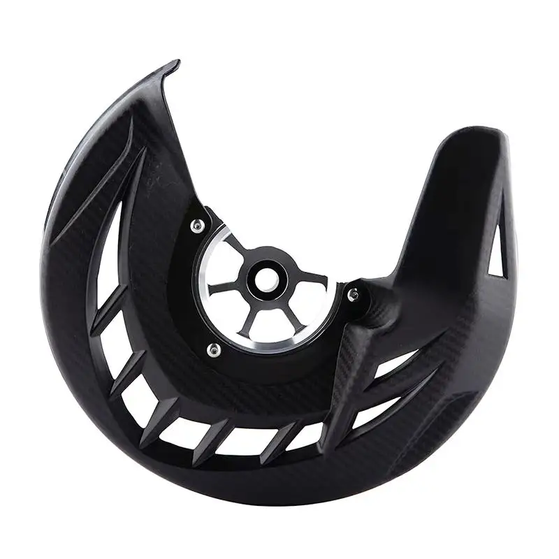 【1Pcs Front Brake Disc Protective Cover With Carbon Fiber Pattern For KLX250 2009 To 2020 High Impact Resistant Perfect】