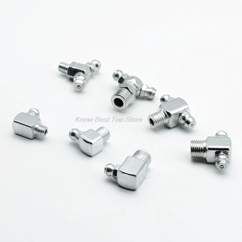 10PCS Double-Headed Grease Nipple Y-Type T-Type  90-Degree Right Angle