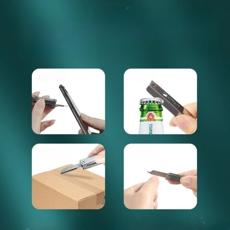 بطاقة الهاتف المحمول لاقط إبرة مفتاح سلسلة متعددة الوظائف الهاتف المحمول بطاقة صغيرة سحب إبرة أدوات مفيدة محمولة متقدمة #4