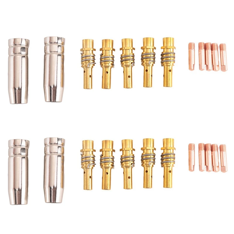 

2Set Nozzles Contact Tips Holders Welding Parts Set Mig Welder Consumable For 15AK Torch Welding Machine 0.8 MM