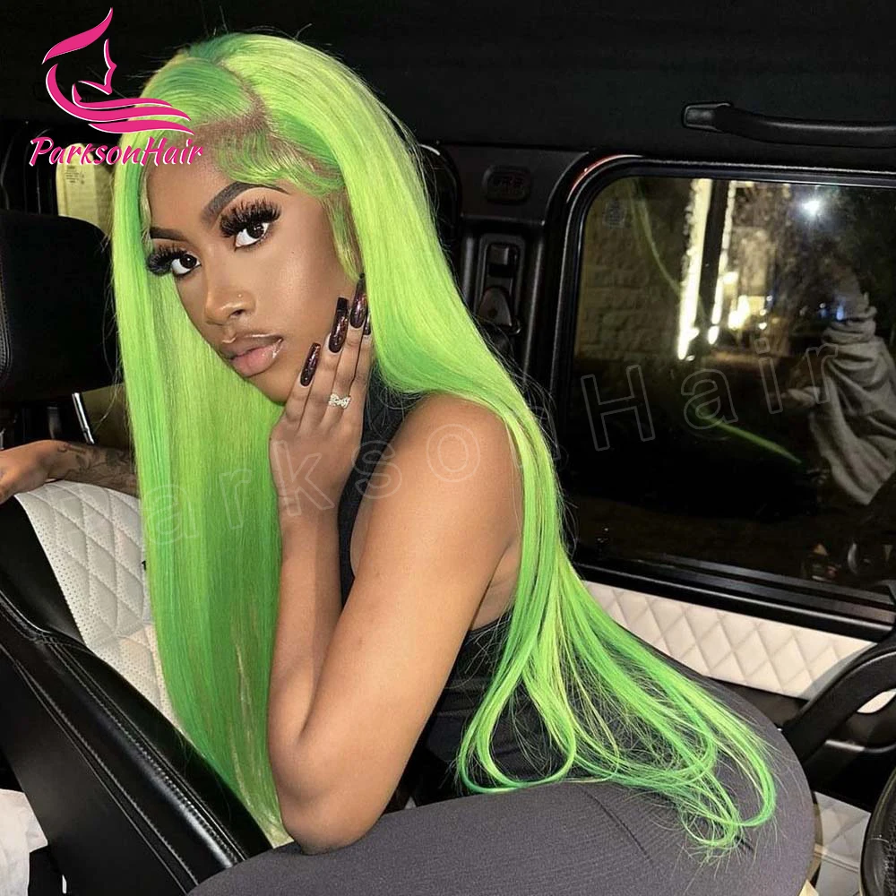 

Wear Go Glueless Wig Green 613 Colored Wig 13x4 HD Lace Front Human Hair Wigs For Women Brazilian Straight Lace Frontal Wig