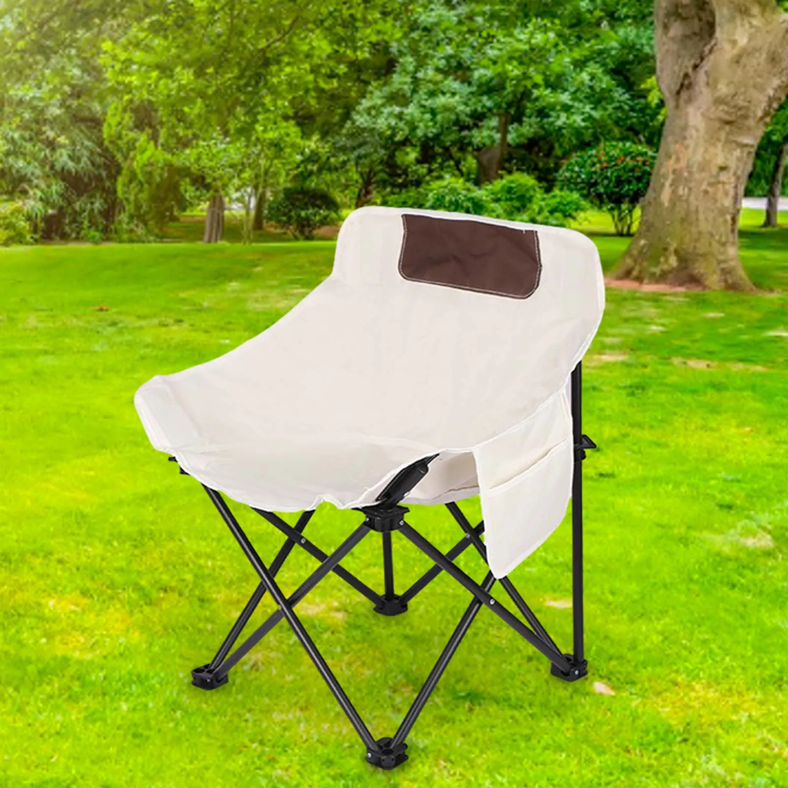 Folding Camping Chair Beach Chair Durable Portable Folded Folding Chair Outdoor Moon Chair for Garden Picnics BBQ Hiking