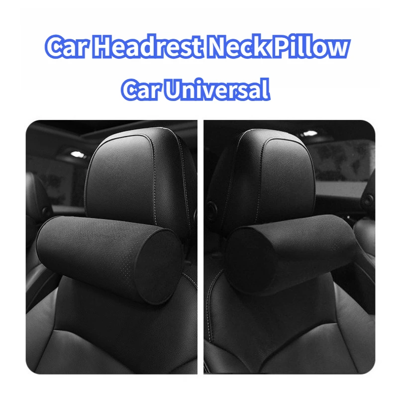 

Universal Auto Alcantara Suede Car Headrest Neck Pillow Round Headrest High-end Car Interior Accessories for Tesla Benz BMW VW