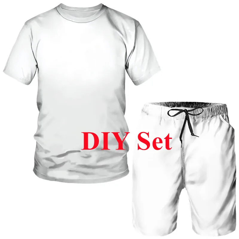 DIY Custom Clothing Men/Women T-Shirt Sets Summer Couple Two Piece Outfits Funny 3D Printed Unique Tracksuit Oversized Pullover