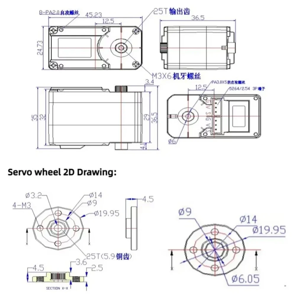 2PCS STS3215 12V 30KG Coppia elevata Smart RC Servo TTL Bus seriale Robot Servo per SO-ARM100 Insegnamento Progetto robotico Feetech