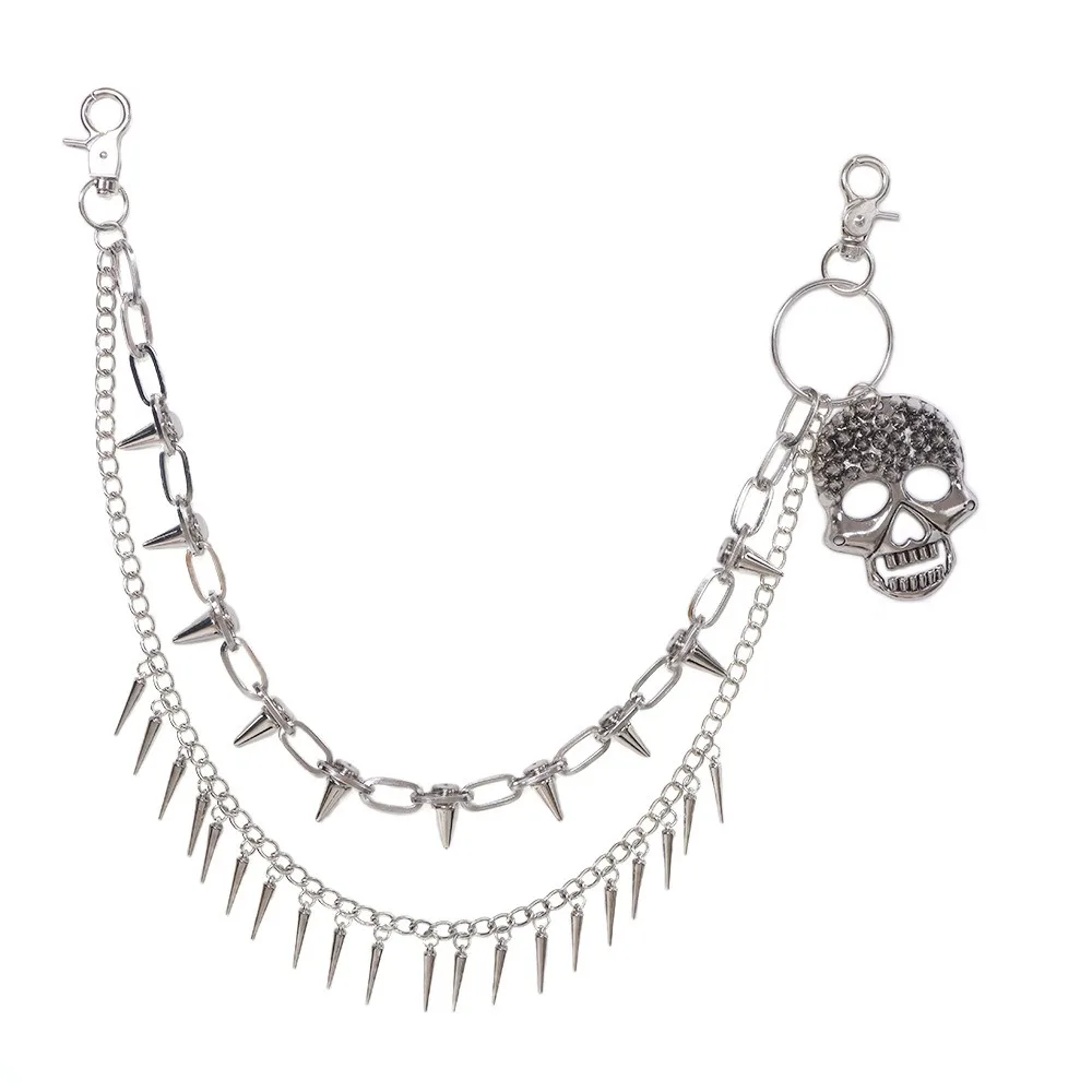 

Cool Metal Skull Waist Chain Gothic Multi-layer Punk Belt Chain Harajuku Hip Hop Tassel Jeans Chain Female