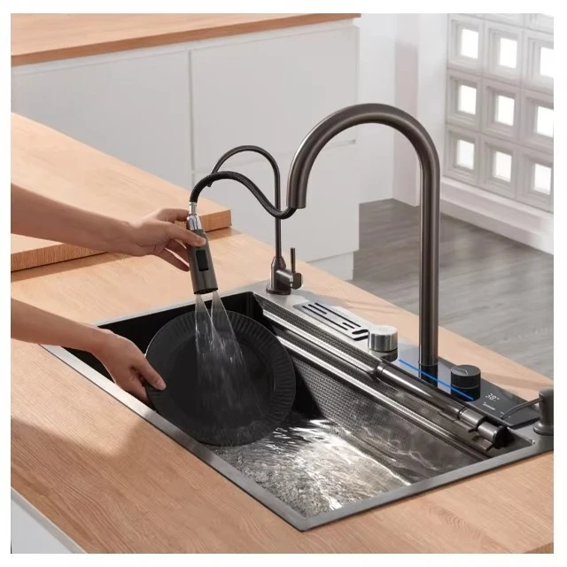 Kitchen Factory Sink Stainless Steel Kitchen Intelligent Sink waterfall kitchen sink