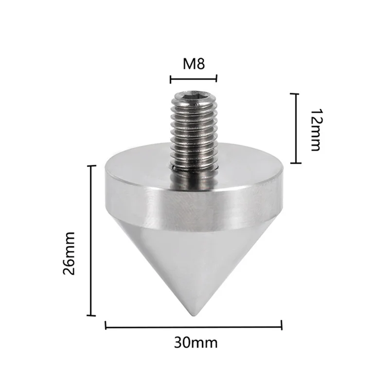 A14M 4 Buah Paku Isolasi M8 Kerucut Kaki Penyangga Speaker Aloi Aluminium untuk Meningkatkan Performa Audio