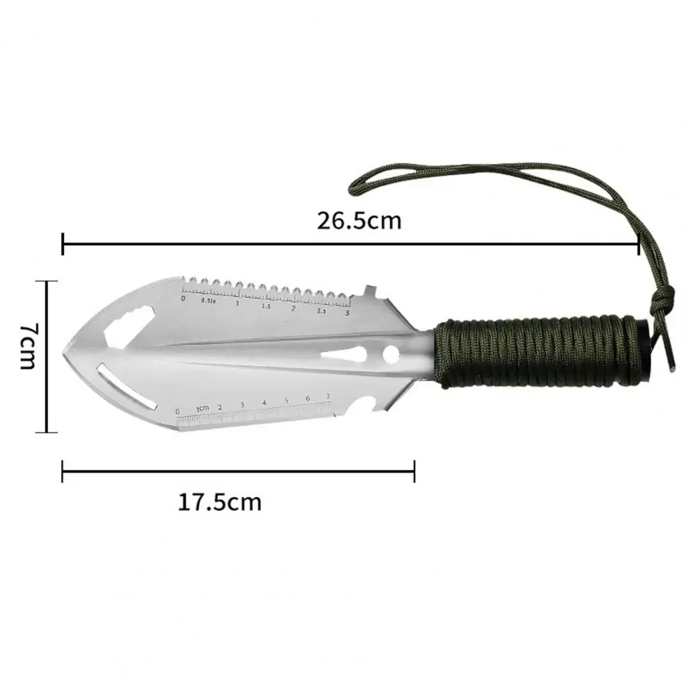

Rope Wrapped Handle Shovel Portable Stainless Steel Multifunctional Shovel with Oxford Cloth Bag Removable for Multi-purpose