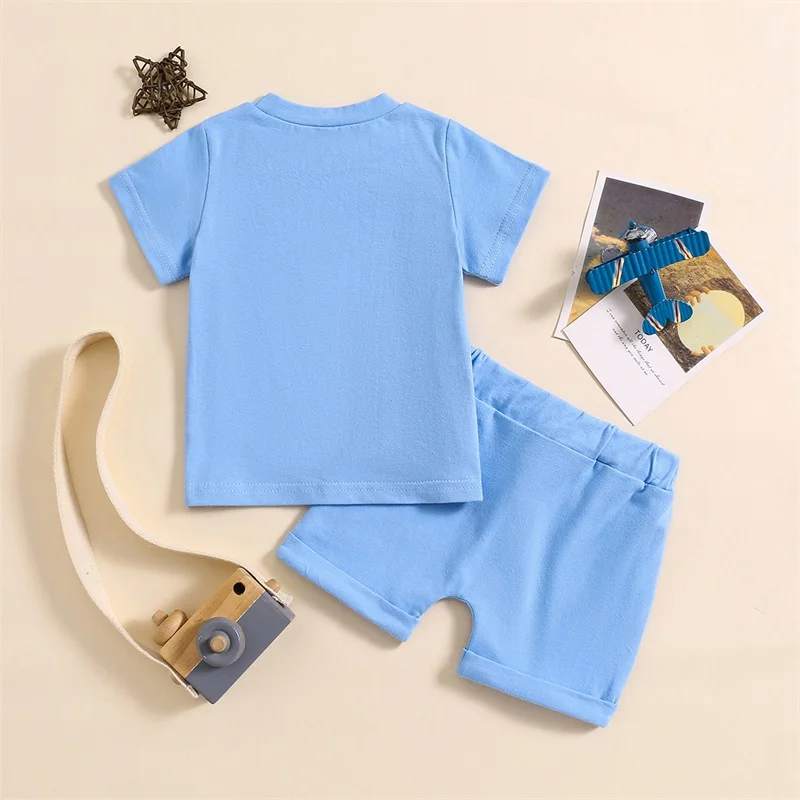 Baby Shorts Set Short Sleeve Bird Letter Print T-Shirt and Shorts Toddler 2 Piece Outfits