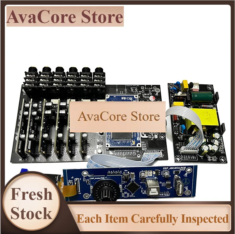 AvaCoreNvarcher ADSP-21489 Audio Processor 4 In 8 Out DSP Electronic Crossover With Screen And Volume Controls 192K