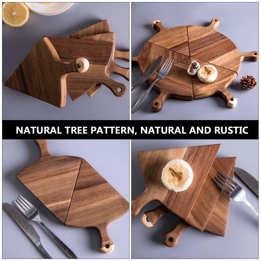 

Wooden Pizza Pan Platters Serving Tray Breakfast Board Coffee Storage Rustic Decor Food Safe Durability Classic Home Bread Plate
